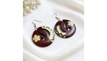 New Design Painting Wood Earrings Handmade in Bali